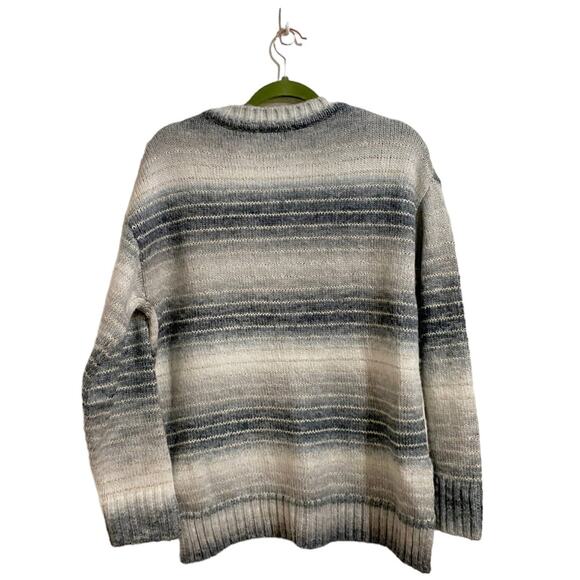 Z SUPPLY Dusty Indigo Striped Autumn V Neck Sweater Sz M - Picture 10 of 13